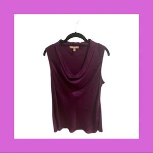 Banana Republic Deep Purple Cowl-Neck Shell